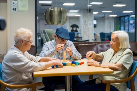 elderly people playing games